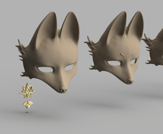 Fox Mask's Fox Mask and Earring [3D Print Files]