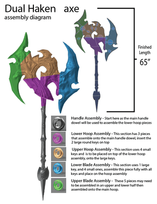 Dual Haken Axe [3D Print Files] 3D Files cosplay DangerousLadies