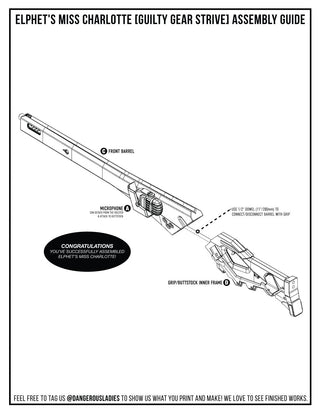 Elphelt Valentine's Ms. Charlotte Rifle 3D Printed Kit cosplay DangerousLadies