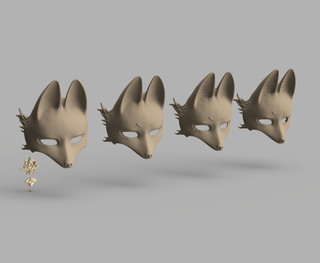 Fox Mask's Fox Mask and Earring [3D Print Files] 3D Files cosplay DangerousLadies