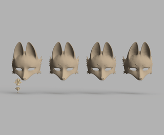 Fox Mask's Fox Mask and Earring [3D Print Files] 3D Files cosplay DangerousLadies