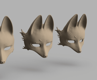 Fox Mask's Fox Mask and Earring [3D Print Files] 3D Files cosplay DangerousLadies
