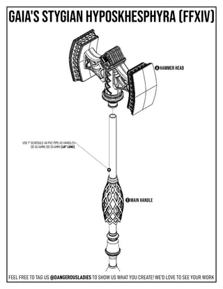 Gaia's Stygian Hyposkhesphyra Hammer [3D Print Files] 3D Files cosplay DangerousLadies