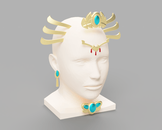 Lady Gyokuyou's Accessories [3D Print Files] 3D Files cosplay DangerousLadies