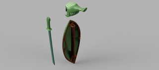 Leafman's Sword, Shield and Helmet [3D Print Files] 3D Files cosplay DangerousLadies