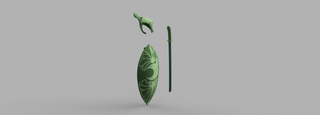 Leafman's Sword, Shield and Helmet [3D Print Files] 3D Files cosplay DangerousLadies