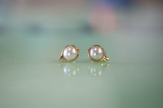 Linkshell Linkpearl Earrings [Brass/Gold]