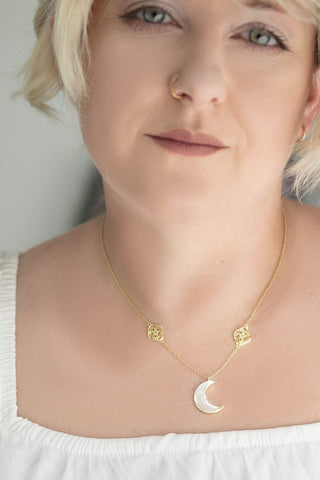 Lunafreya's Moon Necklace [Brass + Gold Plating] Jewelry cosplay DangerousLadies