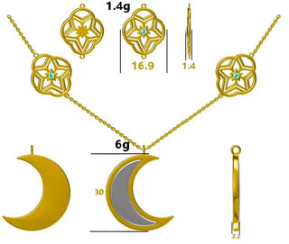 Lunafreya's Moon Necklace [Brass + Gold Plating] Jewelry cosplay DangerousLadies