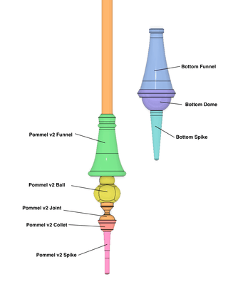 Malleus' Spinnning Wheel Staff [Ready - To - Ship] 3D Printed Kit cosplay DangerousLadies