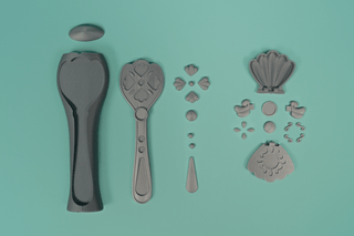 Mermaid Melody Microphone and Shell Locket 3D Printed Kit cosplay DangerousLadies