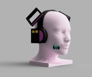 Miku Hatsune's Headset and Hair Accessories [3D Print Files] 3D Files cosplay DangerousLadies