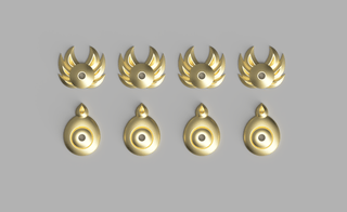 Mizutsune Armour's Gold Accessories [3D Print Files] 3D Files cosplay DangerousLadies