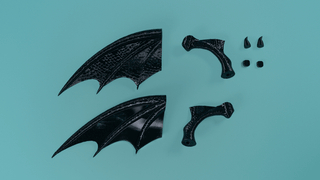 Morrigan's Back and Head Wings Kit [3D Printed Kit] 3D Printed Kit cosplay DangerousLadies