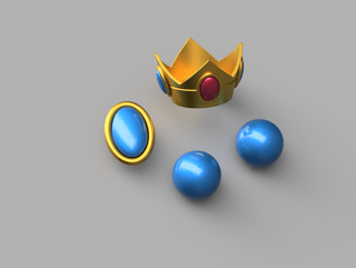 Princess Peach's Accessories [3D Print Files] 3D Files cosplay DangerousLadies