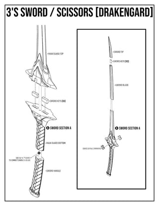 Three's Scissors and Sword [3D Print Files] 3D Files cosplay DangerousLadies