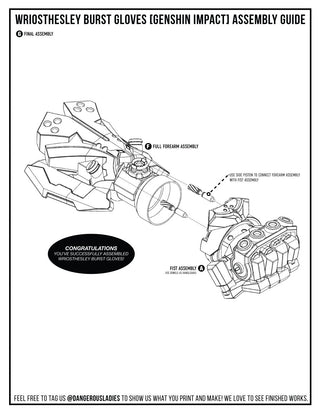 Wriothesley's Burst Gloves [3D Printed Kit] Resin Kit cosplay DangerousLadies