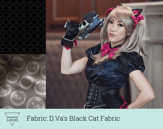 D.va's Black Cat Dress Fabric Textiles cosplay DangerousLadies