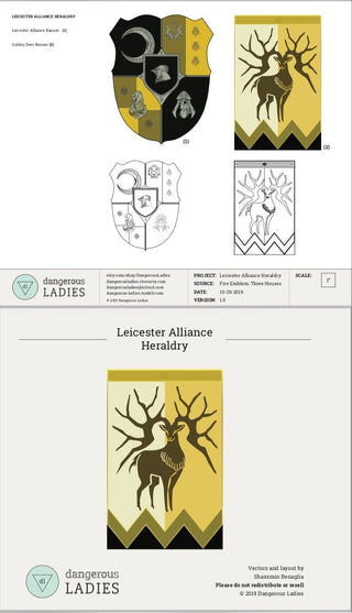 Leicester Alliance and Golden Deer Heraldry [Digital Pattern] Embroidery + Patterns cosplay DangerousLadies