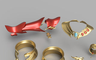 Lyse's Ala Mhigan Red Dress Accessories [3D Print Files] 3D Files cosplay DangerousLadies