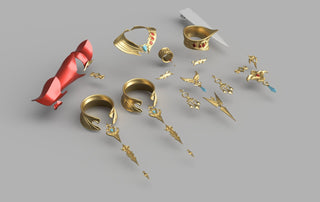 Lyse's Ala Mhigan Red Dress Accessories [3D Print Files] 3D Files cosplay DangerousLadies