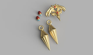 Lyse's Ala Mhigan Red Dress Accessories [3D Print Files] 3D Files cosplay DangerousLadies