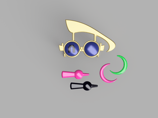 Normal Voltage Miku's Glasses and Accessories [3D Print Files] 3D Files cosplay DangerousLadies