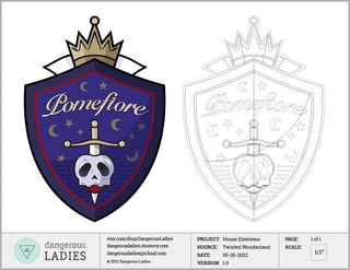 Pomefiore Dorm Emblem [Digital Pattern] Embroidery + Patterns cosplay DangerousLadies