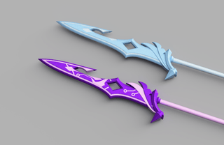 Tartaglia's Water Sword and Spear [3D Print Files] 3D Files cosplay DangerousLadies