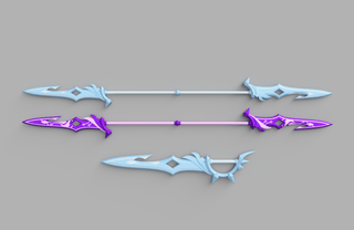 Tartaglia's Water Sword and Spear [3D Print Files] 3D Files cosplay DangerousLadies