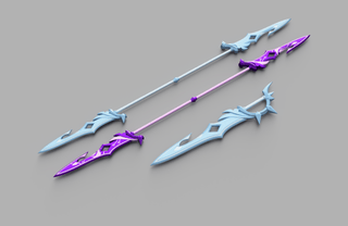 Tartaglia's Water Sword and Spear [3D Print Files] 3D Files cosplay DangerousLadies