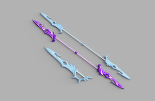 Tartaglia's Water Sword and Spear [3D Print Files] 3D Files cosplay DangerousLadies