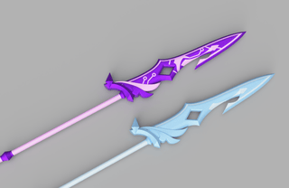 Tartaglia's Water Sword and Spear [3D Print Files] 3D Files cosplay DangerousLadies