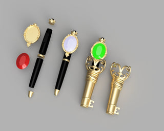 Twisted Wonderland House Pen Wands with Holders [3D Print Files] 3D Files cosplay DangerousLadies