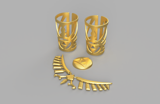 Zelda's Ceremonial White Dress Necklace and Bracelets [3D Print Files]